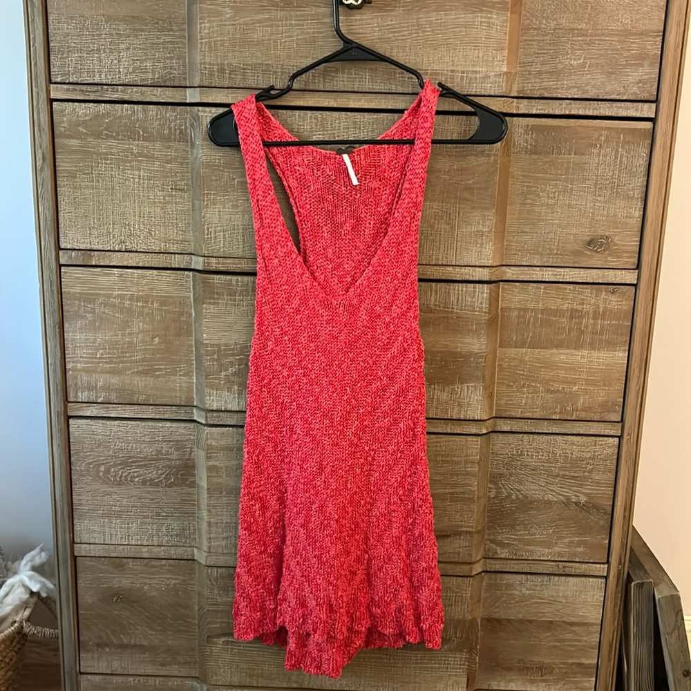 Free People Hot Pink Crotchet Dress